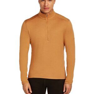 Icebreaker men's Merino 260 Tech Long Sleeve Half Zip Thermal Top Size M Camel